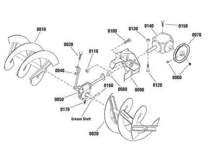 Auger Drive Group Diagram and Parts List for 1695360  Briggs and Stratton Snow Blower